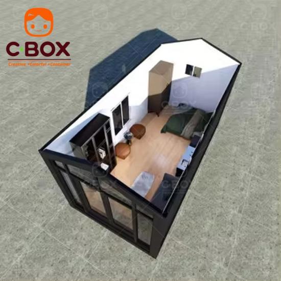 modern pitch roof container home